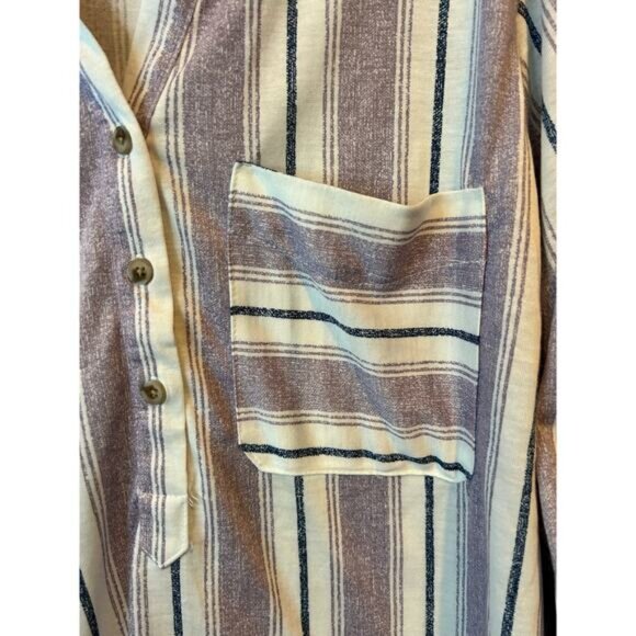 NEW purple ivory Eden & Olivia striped  3/4 sleeve top blouse women's size XL - Picture 5 of 7